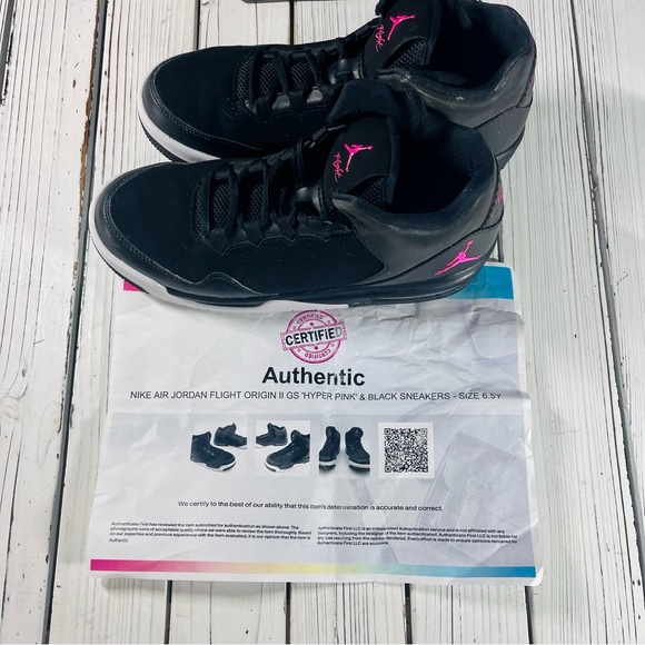 Nike Air Jordan Flight Origin 2 GS ~ Hyper Pink & Black Sneakers | Size 6.5 Y - Picture 11 of 12